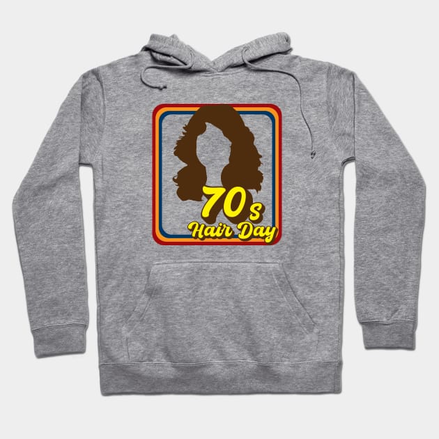 70s Hair Day (Brown) Hoodie by GloopTrekker